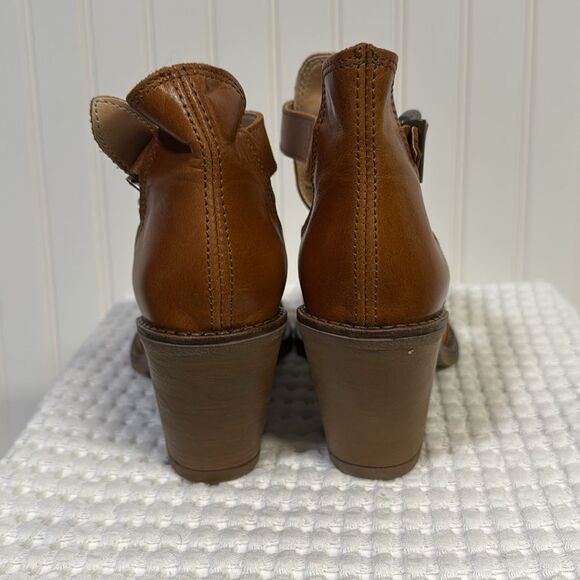 Lascana Brown Leather T Strap Roper Western Boots Booties 7.5 - Picture 5 of 7